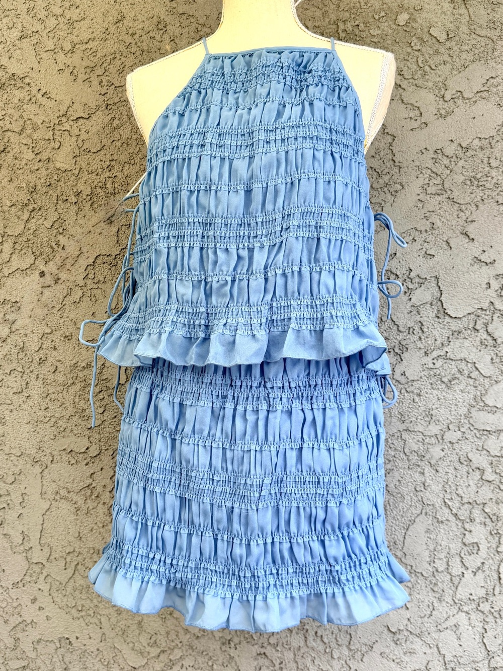 Abercrombie & Fitch Set Ruched Ruffled Halter & Mini Skort Size Large - Picture 2 of 13